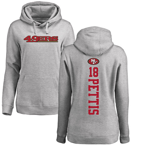San Francisco 49ers Ash Women Dante Pettis Backer #18 Pullover NFL Hoodie Sweatshirts